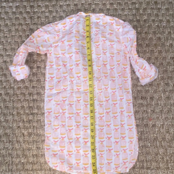 Roberta Roller Rabbit Cotton white w/ Pink & Orange bird/birdcage L/S dress sz 6 - Picture 7 of 10